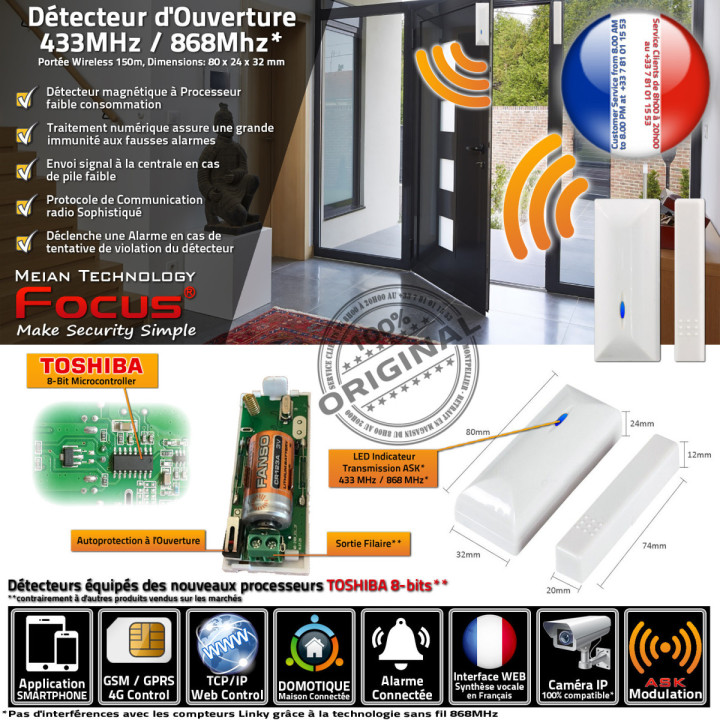 Système d’alarme connecté sans fil Meian™ avec contrôle à distance 4G