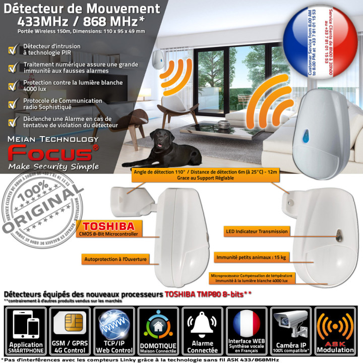 Protection domicile avec alarme 4G Meian™, sans frais mensuels, facile à installer