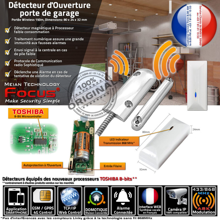 Capteur MD212R Meian fixé sur local technique avec application Android