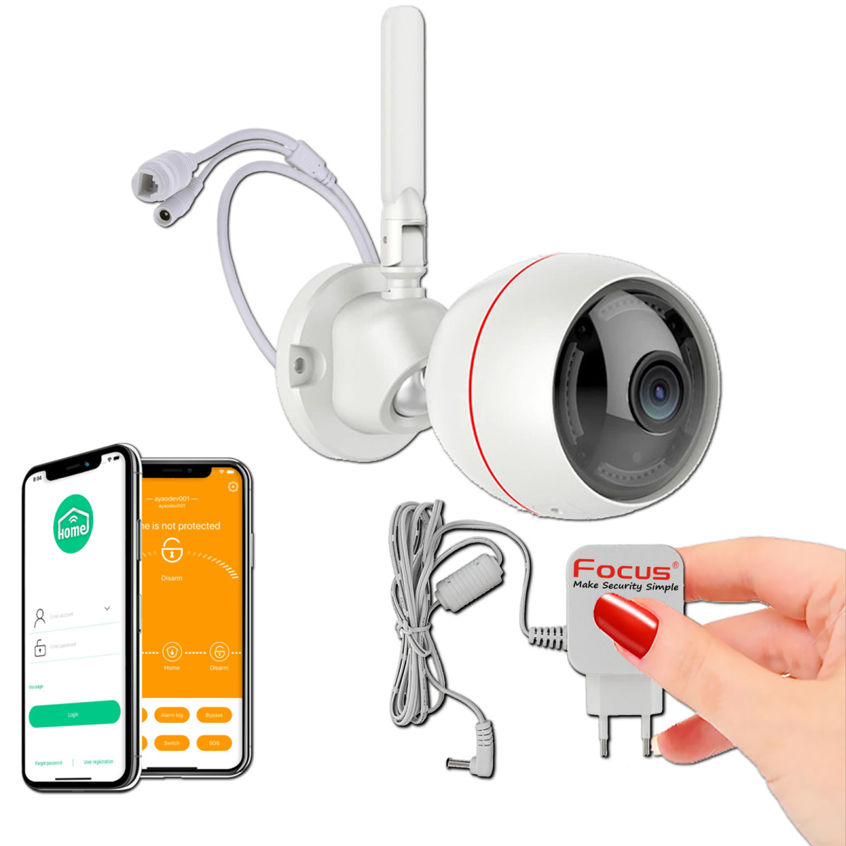Kit Alarme Maison Meian HA-8406 Avec Caméra Extérieure – Sans Abonnement, Wifi