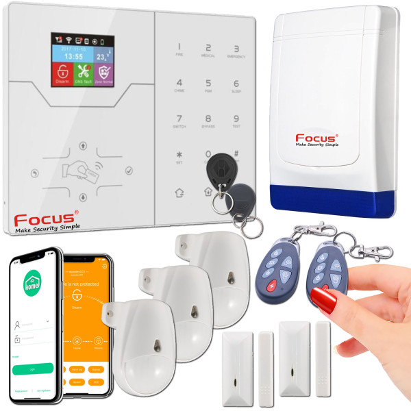 Alarme maison sans abonnement Sans-fil 4G securisee pour pieces et locaux