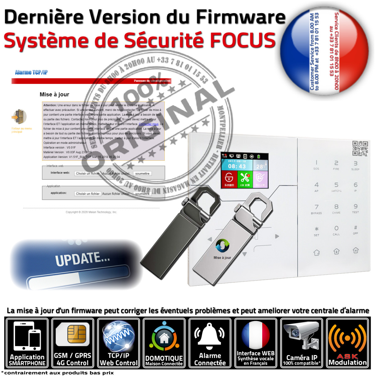 Alarme 4G Camping-car Sans Abonnement - Système Meian ASK 868 MHz - Sécurité Véhicule