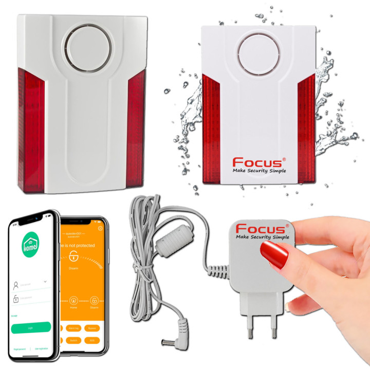 Sirène extérieure compatible avec l'Alarme Protectoris 868 MHz flash LED